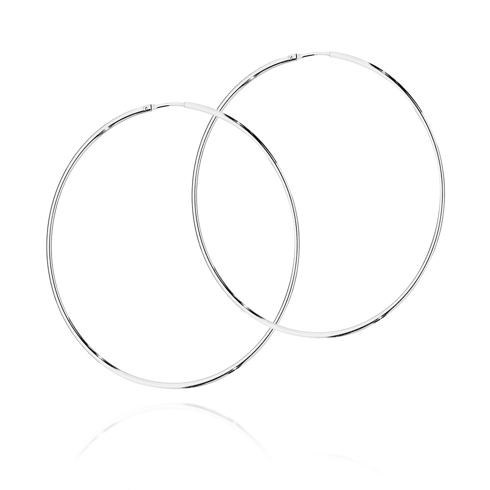 Srebrne kolczyki kółka kreolki 6cm Jeso basic